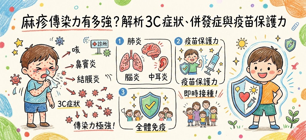 麻疹傳染力有多強？解析 3C 症狀、併發症與疫苗保護力
