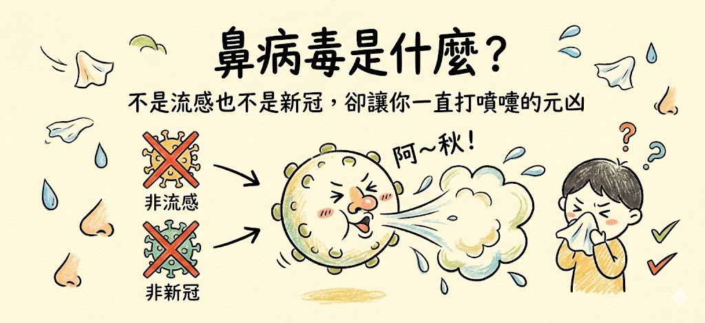 鼻病毒是什麼？不是流感也不是新冠，卻讓你一直打噴嚏的元凶