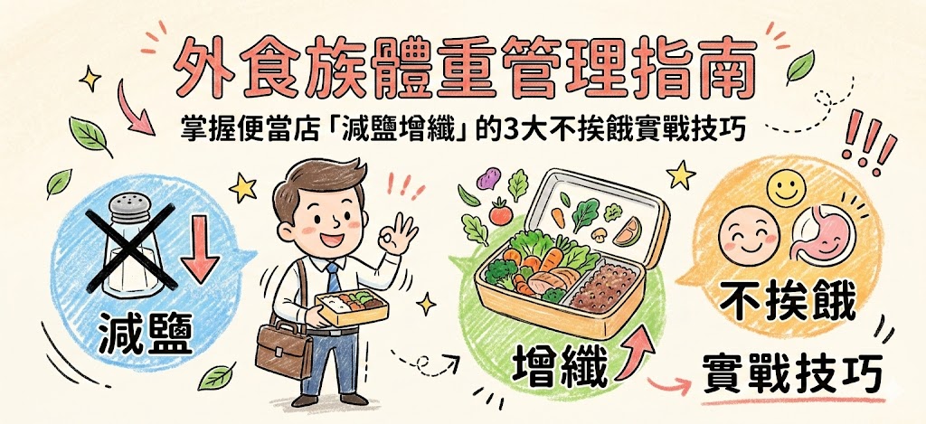 外食族體重管理指南：掌握便當店「減鹽增纖」的3大不挨餓實戰技巧
