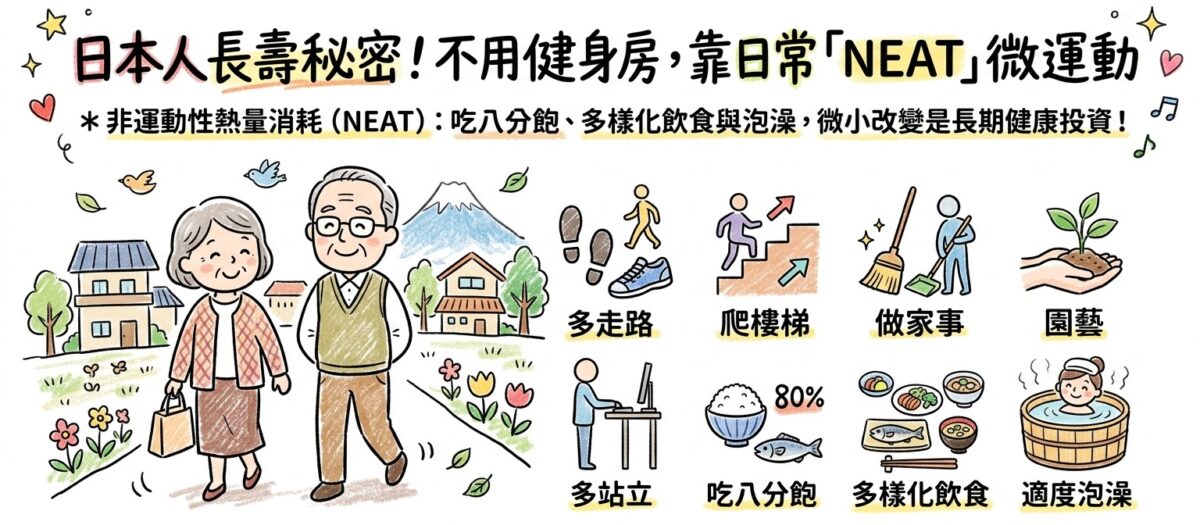 不愛上健身房也能健康長壽？從日本人的 4 個日常習慣，學會無痛養生