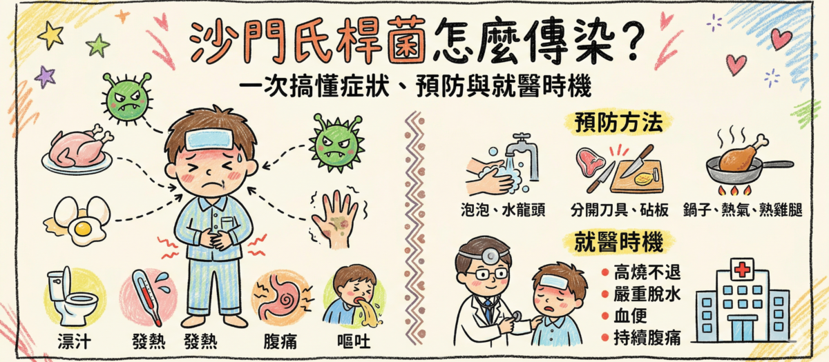 沙門氏桿菌怎麼傳染？一次搞懂症狀、預防與就醫時機